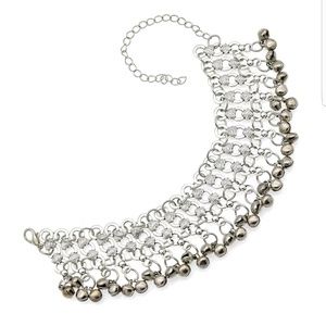 3/$25  boho silver anklet gypsy dangle jinglebells